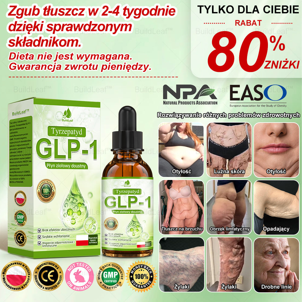 Wyprodukowano i wysłano z Polski 🌸BuildLeaf® Tyrzepatyd GLP-1 Krople odchudzające i wspomagające zdrowie🔥🔥 OSTATNI DZIEŃ – SKORZYSTAJ Z 80% ZNIŻKI!